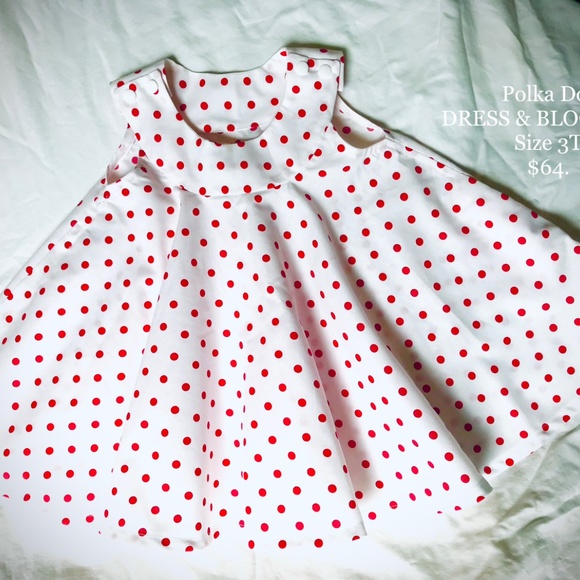 Polka Dot Dress & Bloomers Size 3T - Picture 3 of 9